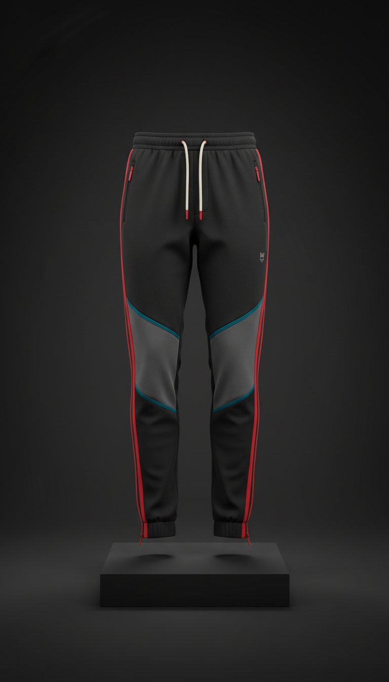 Technical track pants in limited run fabric