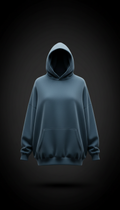 Oversized hoodie in slate blue cotton blend