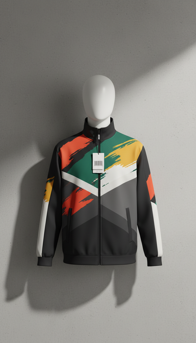 Statement Graphic Jacket With Embroidered Back